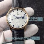 Buy High Quality Clone Vacheron Constaintin Patrimony Men's Watch - Yellow Gold Bezel Black Leather Strap